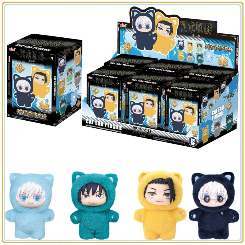 Original Jujutsu Kaisen 2 Cat Ear Plushie Series Blind Box Mystery Box Anime Figure Room Decoration Collection Kids Gifts