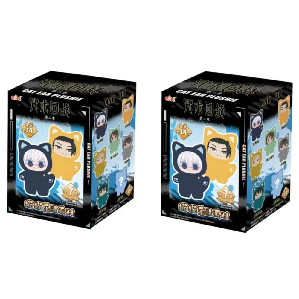 Original Jujutsu Kaisen 2 Cat Ear Plushie Series Blind Box Mystery Box Anime Figure Room Decoration Collection Kids Gifts